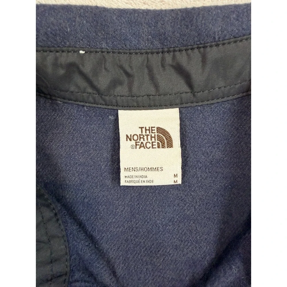 The North Face Mens Button Up Shirt Flannel Long Sleeve Navy Blue Medium